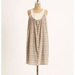 Anthropologie Sunner Silk Crochet Halter Dress Size M A